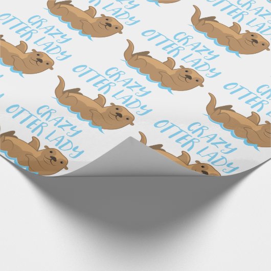 gekke otterdame schattig! cadeaupapier (Hoek)