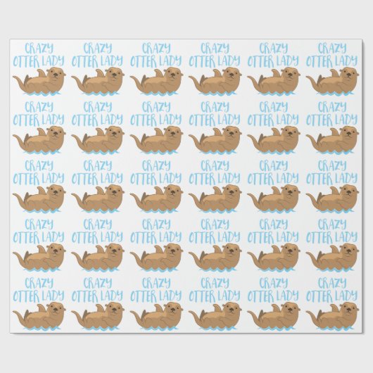 gekke otterdame schattig! cadeaupapier (Vlak)