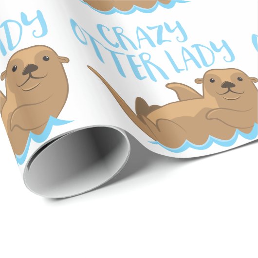 gekke otterdame schattig! cadeaupapier (Rol Hoek)