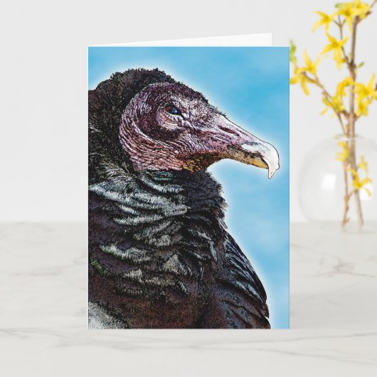 Gekke oude Buzzard Verjaardag Kaart (Gele Bloem)