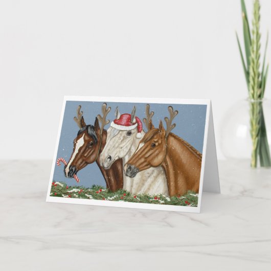 Gekke Paard Trio Kerst Kaart (Voorkant)