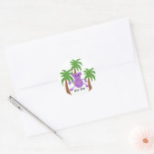 Gekke Paarse aap Ronde Sticker (Envelop)