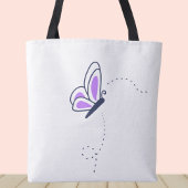 Gekke Paarse en witte vlinders Tote Bag