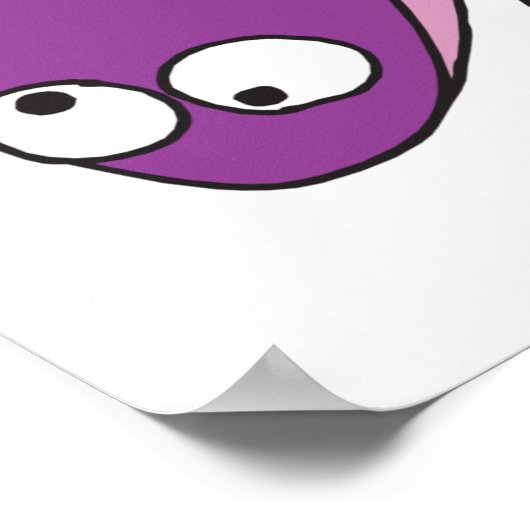 gekke paarse haai poster (Hoek)