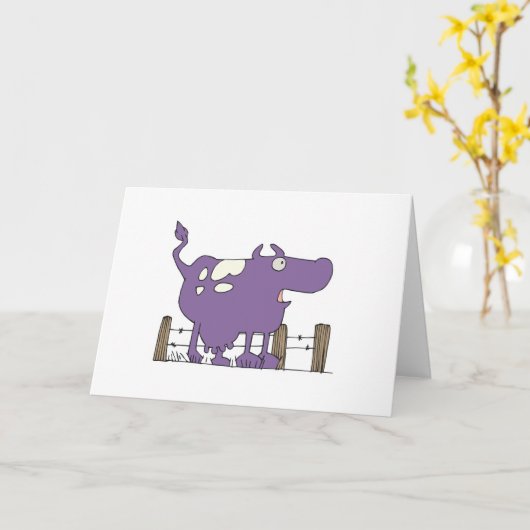 Gekke Paarse Koe Kaart (Gele Bloem)