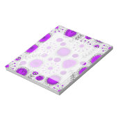 Gekke paarse witte harten en bloemen bloeien notitieblok (Linkerzijde)