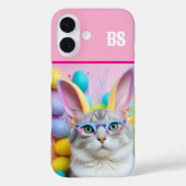 Gekke paaskat met konijnenoren Case-Mate iPhone case (Achterkant)