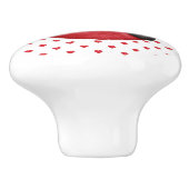 Gekke panda met gepersonaliseerd hart keramische knop (Zijkant)