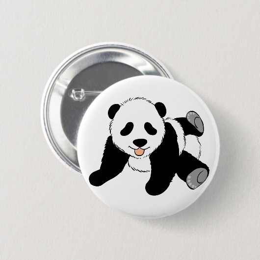 Gekke Panda Ronde Button 5,7 Cm (Voorkant /achterkant)