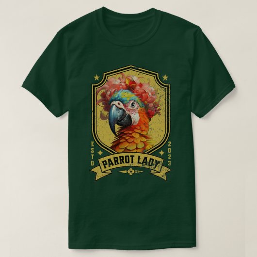 Gekke Parrot Lady Design Vogelliefhebbers Delight T-shirt (Design voorkant)