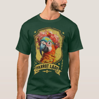 Gekke Parrot Lady Design Vogelliefhebbers Delight  T-shirt