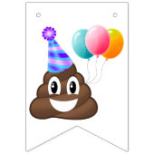 Gekke partij Poop Emoji Birthday Banner (Eerste vlag)