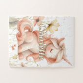 Gekke pastel eenhoorn wilde bloem legpuzzel (Horizontaal)