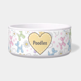 Gekke Pastel Poodle Gehpersonaliseerde Hond Voerba Voerbakje