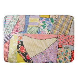 Gekke patchwork quilt met zigzag stiksels badmat