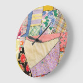 Gekke patchwork quilt met zigzag stiksels grote klok (Hoek)