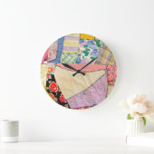 Gekke patchwork quilt met zigzag stiksels grote klok (Huis)