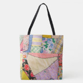 Gekke patchwork quilt met zigzag stiksels tote bag (Voorkant)