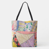 Gekke patchwork quilt met zigzag stiksels tote bag (Achterkant)