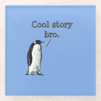 gekke Penguin, "Cool verhaalbro" Glazen Onderzetter