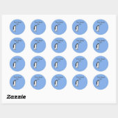 gekke Penguin, "Cool verhaalbro" Ronde Sticker (Vel)