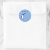 gekke Penguin, "Cool verhaalbro" Ronde Sticker (Tas)