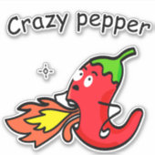 Gekke Peper Grappige Rode Chili Hete Groenten Sticker (Voorkant)