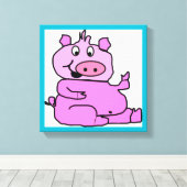 GEKKE PIGGIE CANVAS AFDRUK (Insitu (Houten vloer))