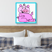 GEKKE PIGGIE CANVAS AFDRUK (Insitu (Slaapkamer))
