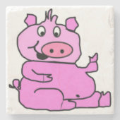 GEKKE PIGGIE STENEN ONDERZETTER (Voorkant)