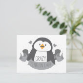gekke pinguïn dame banner briefkaart (Staand voorkant)