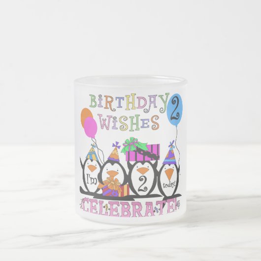 Gekke Pinguïns 2e Verjaardag T-shirts en geschenke Matglas Koffiemok (Center)