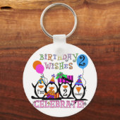 Gekke Pinguïns 2e Verjaardag T-shirts en geschenke Sleutelhanger (Voorkant)
