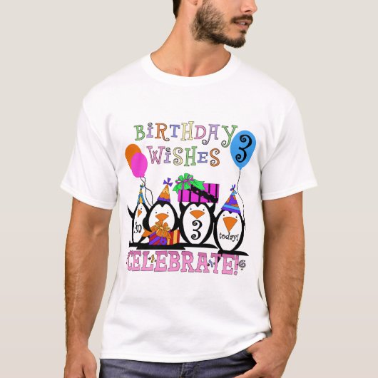 Gekke Pinguïns 3e Verjaardag Tshirts en geschenken (Voorkant)