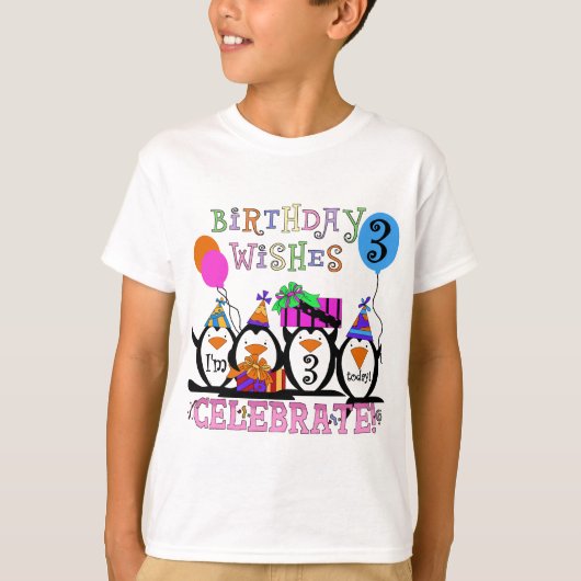 Gekke Pinguïns 3e Verjaardag Tshirts en geschenken (Voorkant)