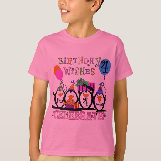 Gekke pinguïns 4e verjaardag T-shirts en cadeautje (Voorkant)