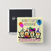 Gekke Pinguïns 4e Verjaardag T-shirts en geschenke Vierkante Button 5,1 Cm (Voorkant /achterkant)