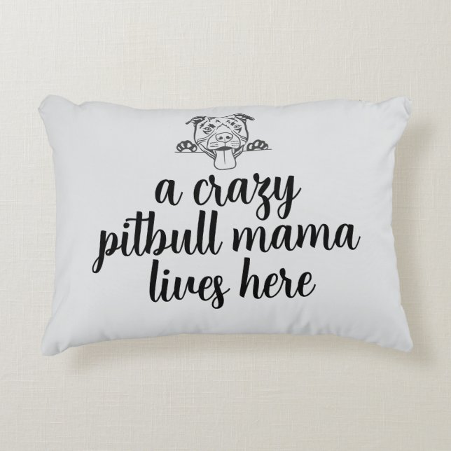 gekke pitbull mama - Accent Kussen (Voorkant)