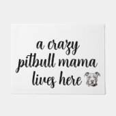 gekke pitbull mama welkomstmat  deurmat (Voorkant)