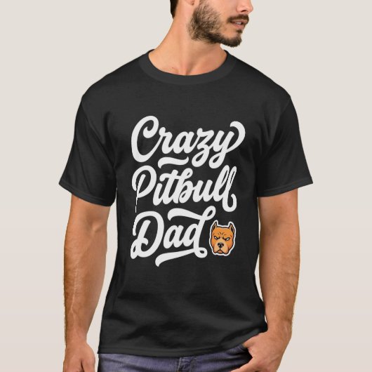 Gekke Pitbull Vader Hond Liefhebber T-shirt (Voorkant)