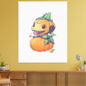 gekke pompoen die probeert eng te eten canvas afdruk (Insitu (Woonkamer))