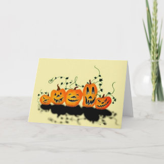 Gekke pompoenen Halloween Kaart