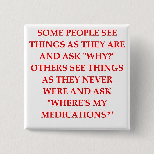gekke psychiater grap vierkante button 5,1 cm (Voorkant)