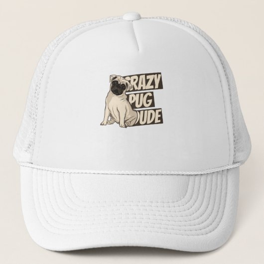 Gekke Pug Kerel Trucker Pet (Voorkant)
