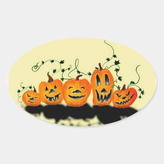 Gekke Pumpkins Halloween Sticker (Voorkant)