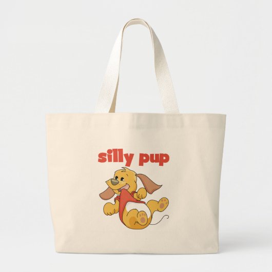 Gekke pup grote tote bag (Voorkant)