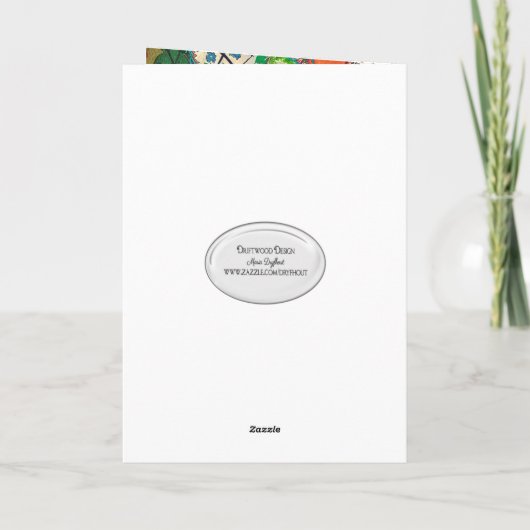 Gekke Quilt en Naald Verjaardag Kaart (Achterkant)