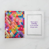 Gekke Quilt en Naald voor Verjaardag Kaart (Binnen)