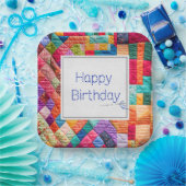 Gekke Quilt en Naald voor Verjaardag Papieren Bordje (Feest)