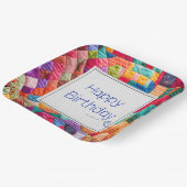 Gekke Quilt en Naald voor Verjaardag Papieren Bordje (Gebogen)